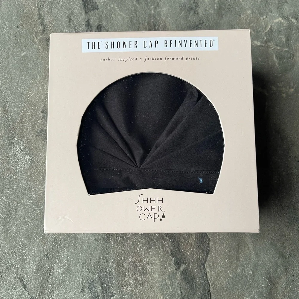 New🌟Anthropologie-Shhhowercap The Basilica Shower Cap-Black